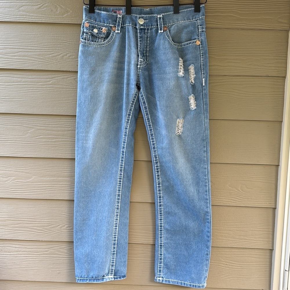 True Religion Joey Super T Light Blue Denim Men's Jeans Size 36 - Picture 2 of 13